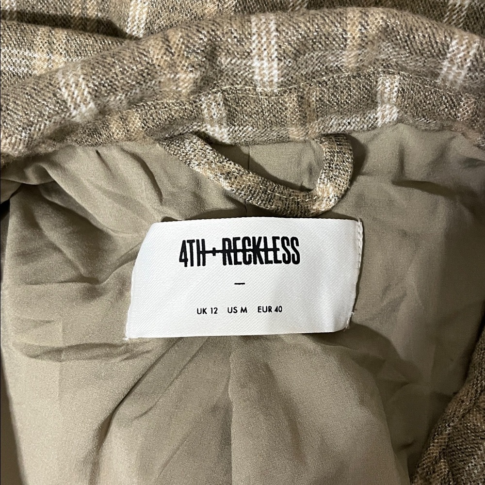 NWOT 4th and Reckless Plaid Oversized Blazer Medium - Picture 7 of 9